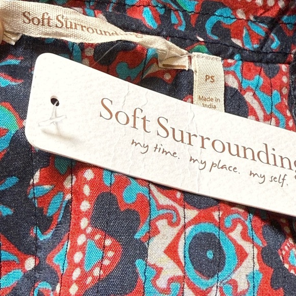 Soft Surroundings NWT Jacket Quilted Lotus Topper Open Front Boho, size PS - Picture 11 of 12